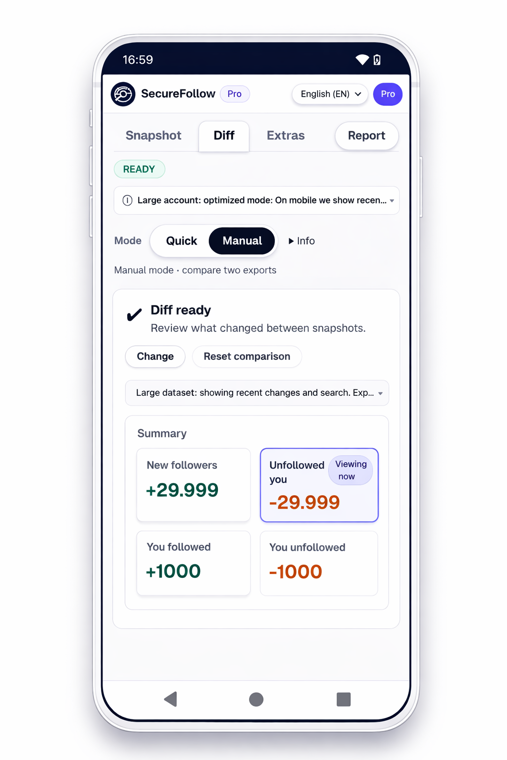 Diff med kort och sammanfattning